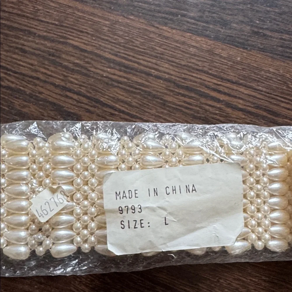 Vintage Pearl Multi-strand Belt Ivory Gold Large